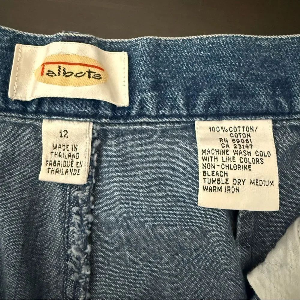 Vintage Talbots Jeans Pants Women Sz 12 Blue High Rise Baggy Denim 90s Y2K Retro - Picture 8 of 11